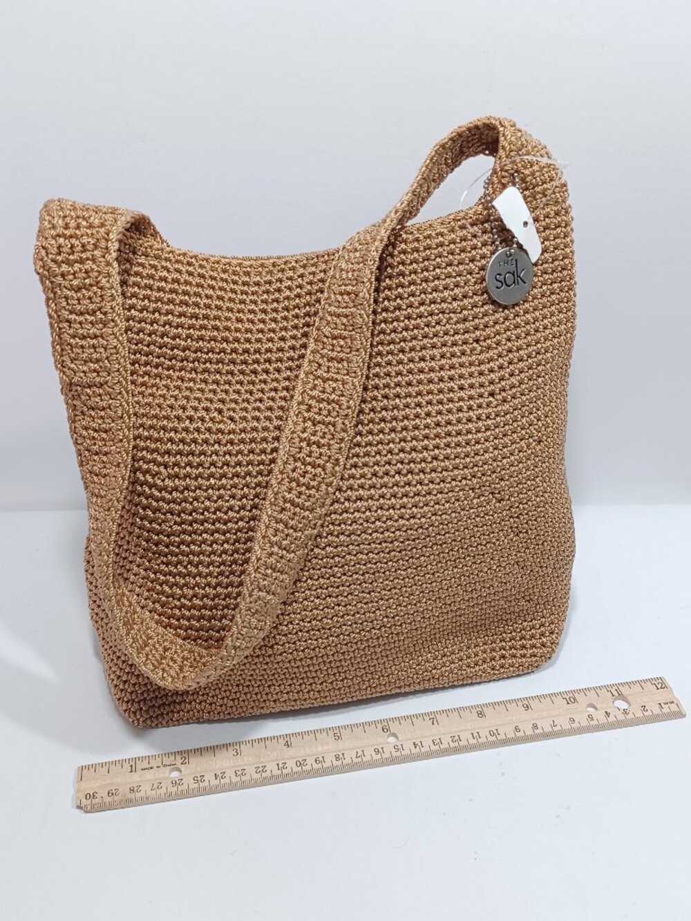 The Sak Crochet Elliot Lucca Tan Shoulder Bag Single Strap - Picture 10 of 12